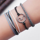 BYSPT Pure Life Hippie boho beach Surf Bracelets handmade wave charms Friendship bracelet wax string Bracelets&Bangles