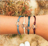 BYSPT Pure Life Hippie boho beach Surf Bracelets handmade wave charms Friendship bracelet wax string Bracelets&Bangles