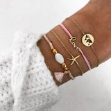 BYSPT Pure Life Hippie boho beach Surf Bracelets handmade wave charms Friendship bracelet wax string Bracelets&Bangles