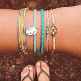 BYSPT Pure Life Hippie boho beach Surf Bracelets handmade wave charms Friendship bracelet wax string Bracelets&Bangles