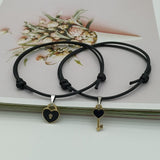 New Fashion Couple Bracelet Stitching Heart Bracelets Women Cute Cat Pendant Romantic Valentine's Day present for Lovers