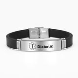 Sport Silicone Medical Alert ID Bracelets For Men Women DIABETES Serious Illness Emergency Remind Accessory Steel Jewelry