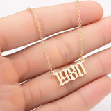 Women Personalized Necklace Special Date Year Number Necklace  girl1994 1995 1996 1997 1998 1999 from 1980 to 2002 chain Jewelry