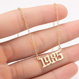 Women Personalized Necklace Special Date Year Number Necklace  girl1994 1995 1996 1997 1998 1999 from 1980 to 2002 chain Jewelry