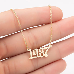 Women Personalized Necklace Special Date Year Number Necklace  girl1994 1995 1996 1997 1998 1999 from 1980 to 2002 chain Jewelry