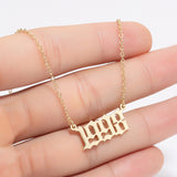 Women Personalized Necklace Special Date Year Number Necklace  girl1994 1995 1996 1997 1998 1999 from 1980 to 2002 chain Jewelry