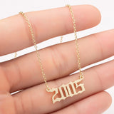 Women Personalized Necklace Special Date Year Number Necklace  girl1994 1995 1996 1997 1998 1999 from 1980 to 2002 chain Jewelry