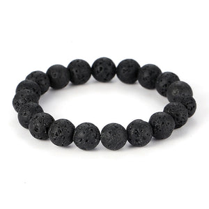 6mm 8mm 10mm 12mm 14mm  Black Lava Stone  Bead Bracelet Diy Aromatherapy Essential Oil Diffuser Bracelet  For Men jewelry