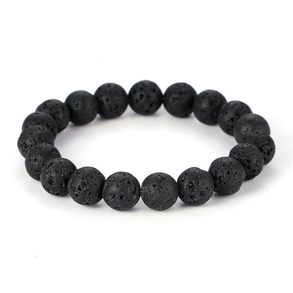 6mm 8mm 10mm 12mm 14mm  Black Lava Stone  Bead Bracelet Diy Aromatherapy Essential Oil Diffuser Bracelet  For Men jewelry