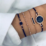 Boho Rose Map Bracelets & Bangles for Women Bohemian Round Beaded Charm Bracelet Set Fashion Multilayer Accessories 2019 Bijoux