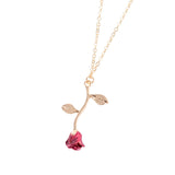 2019 New Fashion Vintage Rose Necklace Pendant Long Chain Charm Simple Necklace Autumn Winter Women's Jewelry Valentine's Day