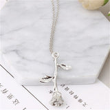 2019 New Fashion Vintage Rose Necklace Pendant Long Chain Charm Simple Necklace Autumn Winter Women's Jewelry Valentine's Day