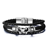 "diesel for successful liying" Punk Men's Leather Bracelet Multilayer Leather  Alloy Beads Bracelet for Women Nautical Jewelry