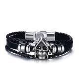 "diesel for successful liying" Punk Men's Leather Bracelet Multilayer Leather  Alloy Beads Bracelet for Women Nautical Jewelry