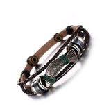 "diesel for successful liying" Punk Men's Leather Bracelet Multilayer Leather  Alloy Beads Bracelet for Women Nautical Jewelry