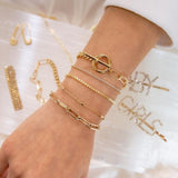 31 Styles Boho Mixed Leaves Letter Map Geometric Crystal Infinity  Pentagram Shell Multi-layer Chain Bracelet Women Wholesale