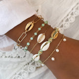 31 Styles Boho Mixed Leaves Letter Map Geometric Crystal Infinity  Pentagram Shell Multi-layer Chain Bracelet Women Wholesale