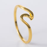 Mossovy Wave Alloy Silver Rings Charms Rose Gold Ring Minimalist Jewelry Wedding Rings for Women Bague Femme Anillos Mujer