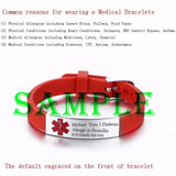 Vnox Engravable Medical Alert ID Bracelet DIABETES EPILEPSY ALZHEIMER'S ALLERGY SOS Women Men Personalized Jewelry