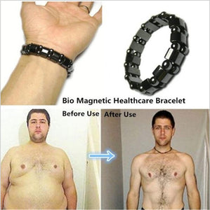 Hot Selling Unisex Weight Loss Round Black Stone Magnetic Therapy Bracelet Health Care Magnetic Hematite Stretch Bracelets B3008