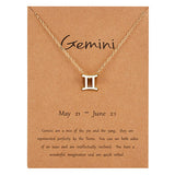 Female Elegant Star Zodiac Sign 12 Constellation Necklaces Pendants Charm Gold Chain Choker Necklaces for Women Jewelry Dropship