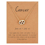 Female Elegant Star Zodiac Sign 12 Constellation Necklaces Pendants Charm Gold Chain Choker Necklaces for Women Jewelry Dropship