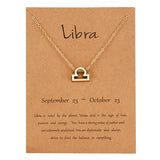 Female Elegant Star Zodiac Sign 12 Constellation Necklaces Pendants Charm Gold Chain Choker Necklaces for Women Jewelry Dropship